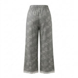Women Floral Print Wide Leg Pants