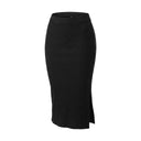 Women Basic Maxi Skirt With Side Slit