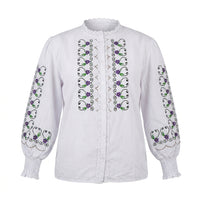 Women Embroidered Long Sleeve Blouse