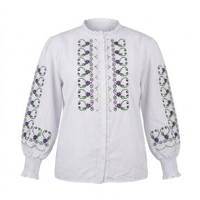 Women Embroidered Long Sleeve Blouse