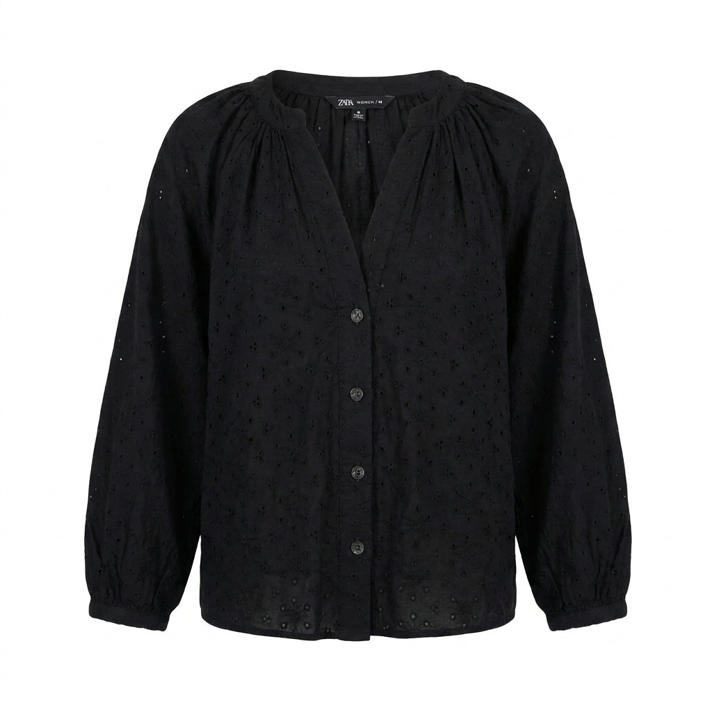 Women Eyelet Embroidered Blouse