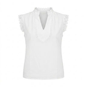 Women Lace Sleeve V Neck Blouse