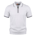 Men Knitted Polo Shirt With Zip Neck