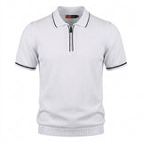 Men Knitted Polo Shirt With Zip Neck