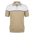 Men Color Block Knitted Polo Shirt With Zip Neck