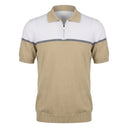 Men Color Block Knitted Polo Shirt With Zip Neck