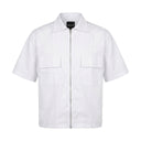 Men Short Sleeve Zip Up Utility Shirt