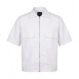 Men Short Sleeve Zip Up Utility Shirt