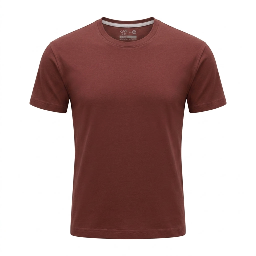 Boys Baseball Cap Patch Short Sleeve T Shirt Chocolate