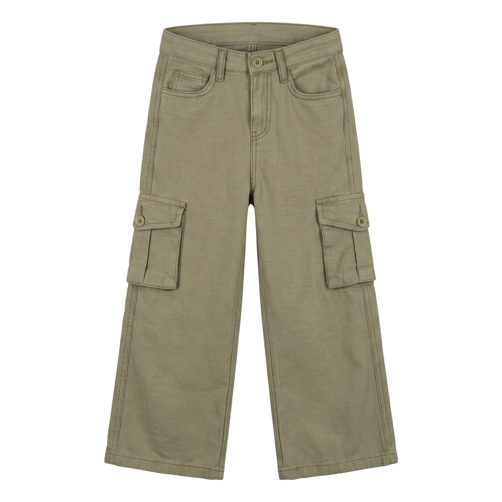 Girls Wide Leg Cargo Pants