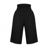 Women Smocked Waist Wide Leg Pants