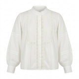 Girls Long Sleeve Lace Trim Blouse