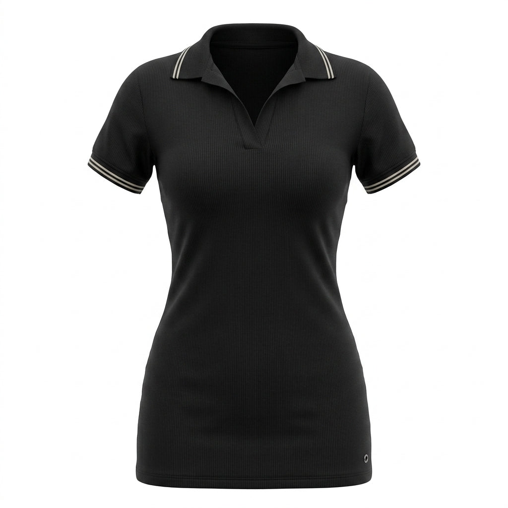 Casual Contrast Trim Short Sleeve Polo Dress