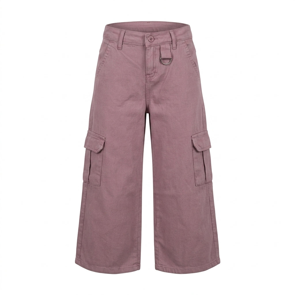 Girls Wide Leg Cargo Pants