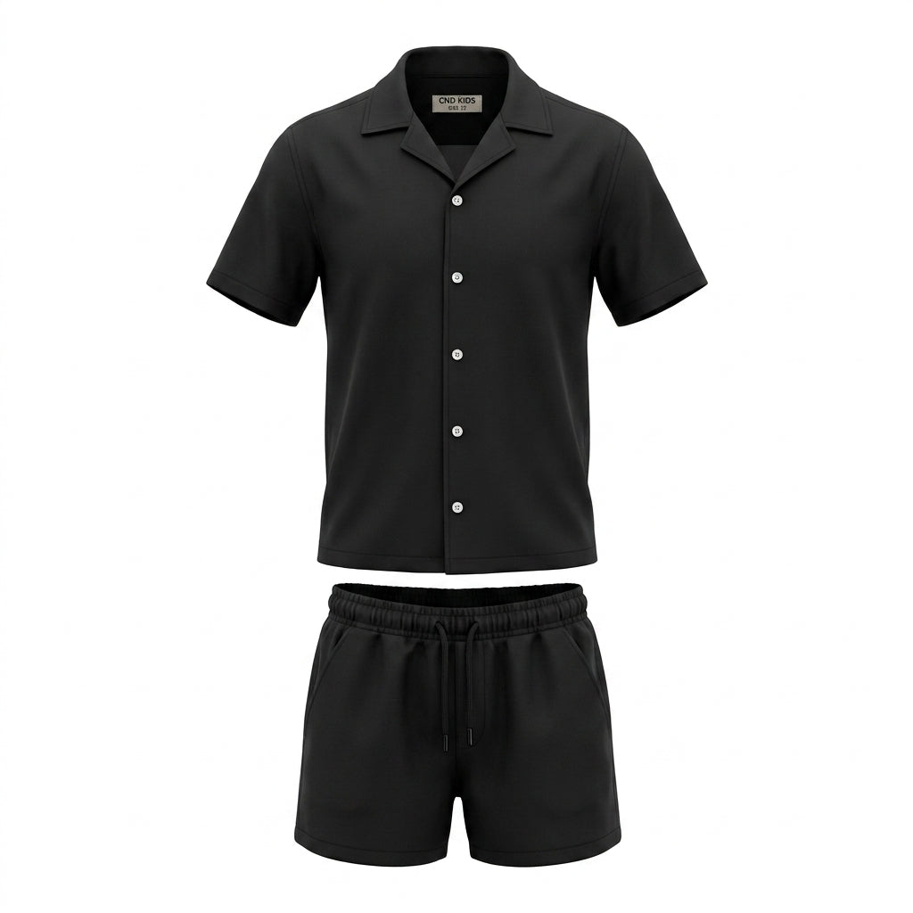 Men Short Sleeve Shirt And Shorts Set