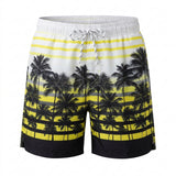 Men Palm Tree Print Swim Shorts