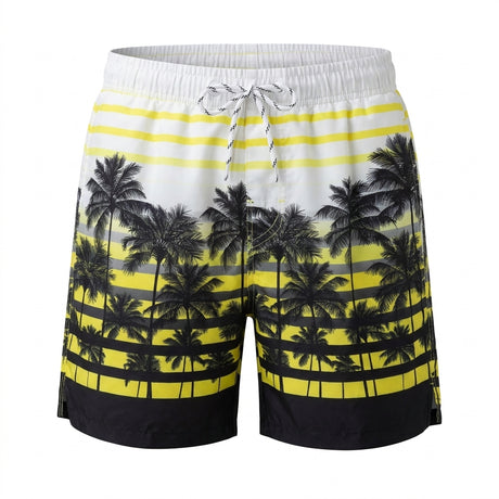 Men Palm Tree Print Swim Shorts