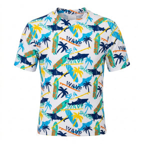 Boys Tropical Surf Print Short Sleeve Swim Set