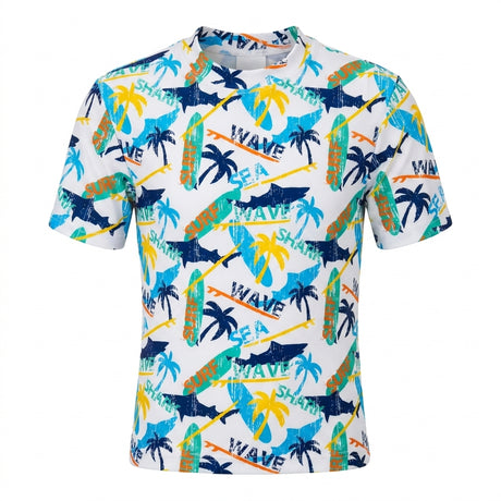 Boys Tropical Surf Print Short Sleeve Swim Set