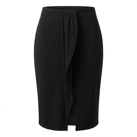 Women Front Drape Midi Skirt