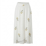Women Floral Embroidered Midi Skirt