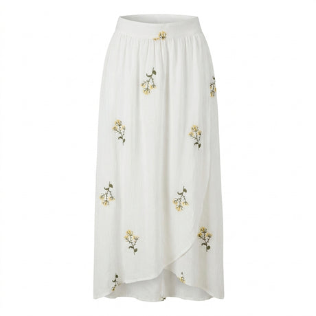 Women Floral Embroidered Midi Skirt