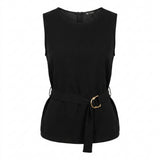 Casual Wear Women Sleeveless Tie Waist Top