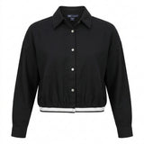 Women Cropped Button Front Shirt