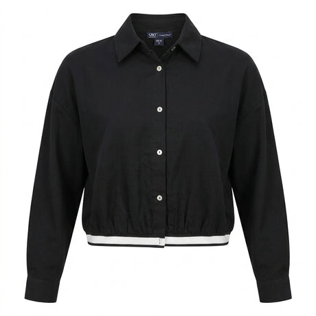 Women Cropped Button Front Shirt
