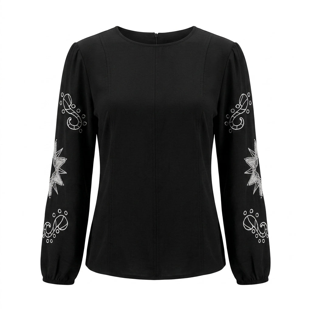 Women Embroidered Sleeve Blouse
