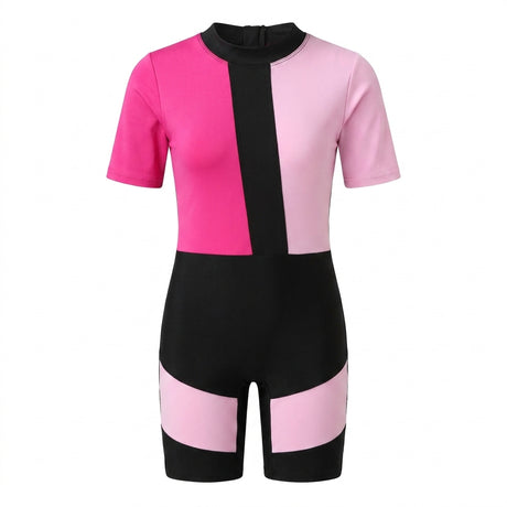 Girls Short Sleeve One Piece Swimsuit