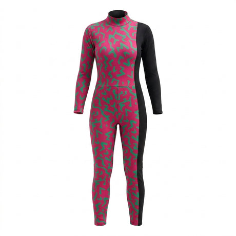 Girls Abstract Print Long Sleeve Swimsuit