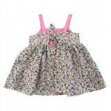 Floral Sleeveless Dress With Straps And Bow