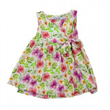 Floral Sleeveless Wrap Style Dress With Side Bow