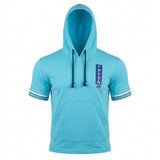Kids Short Sleeve Hooded T Shirt With Kangaroo Pocket