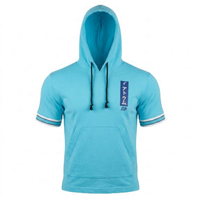Kids Short Sleeve Hooded T Shirt With Kangaroo Pocket