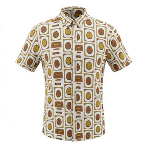 Boys Retro Geometric Print Short Sleeve Shirt