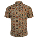 Boys Retro Geometric Print Short Sleeve Shirt