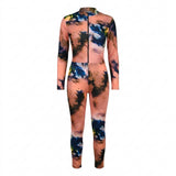 Women Long Sleeve Zip Front Modest Swimsuit Set