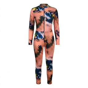 Women Long Sleeve Zip Front Modest Swimsuit Set