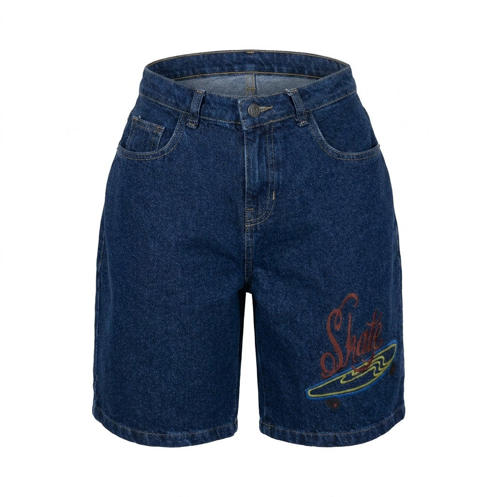 Boys Skate Graphic Denim Shorts