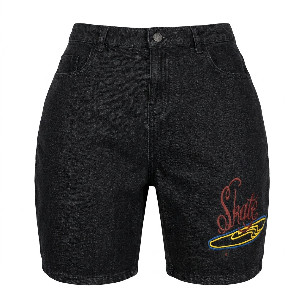 Boys Skate Graphic Denim Shorts