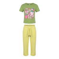 Girls Strawberry Print T Shirt And Pants Set Light
