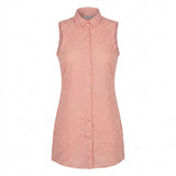 Girls Sleeveless Metallic Dot Shirt Dress