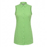 Girls Sleeveless Eyelet Shirt Dress