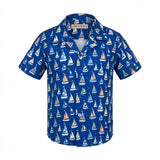 Boys Sailboat Print Short Sleeve Shirt