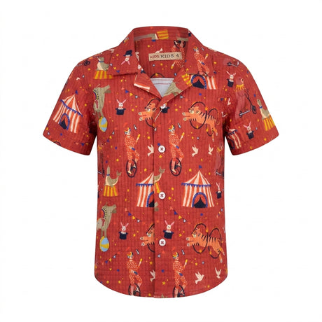 Boys Circus Print Short Sleeve Shirt