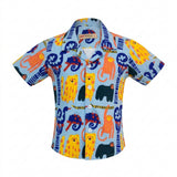 Boys Animal Print Short Sleeve Shirt