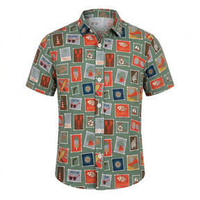 Boys Summer Print Short Sleeve Shirt