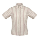 Men Striped Short Sleeve Linen Look Shirt
